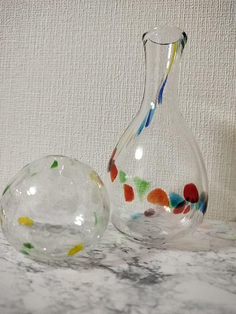 未使用】黒木国昭 花器 桜流し 桜雨 金彩銀彩 クリスタル 花瓶 置物